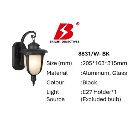 PRE-ORDER BRIGHT OBJECTIVES WALL OUTDOOR 8831/W 315MM E27 BLACK
