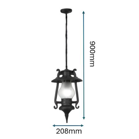 PRE-ORDER BRIGHT OBJECTIVES PENDANT OUTDOOR LAMP 8836/P 900MM E27 BLACK
