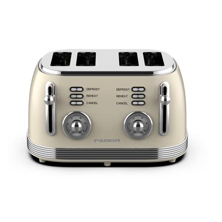 FABER TOASTER FT-V8504 1500W 4 SLICE MILKY WHITE