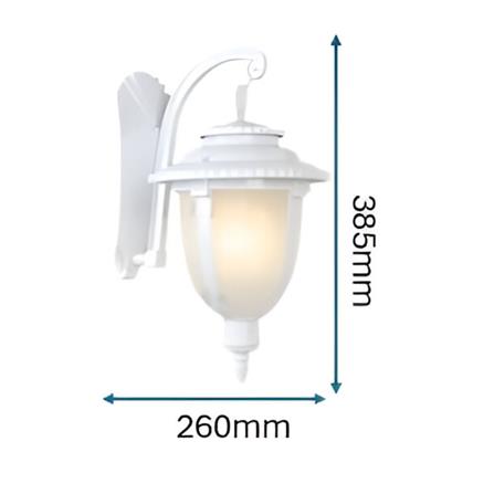 PRE-ORDER BRIGHT OBJECTIVES WALL OUTDOOR 8834/W 385MM E27 WHITE