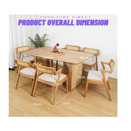 DINING SET 1+6 SEATER MAMU 1.8M WALNUT