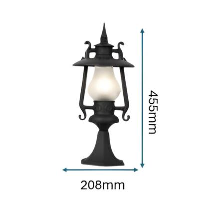 PRE-ORDER BRIGHT OBJECTIVES GATE LAMP 8836/S 455MM E27 BLACK