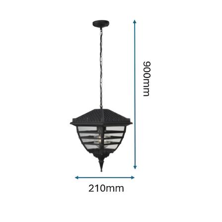 PRE-ORDER BRIGHT OBJECTIVES PENDANT OUTDOOR LAMP 8839/P 900MM E27 BLACK
