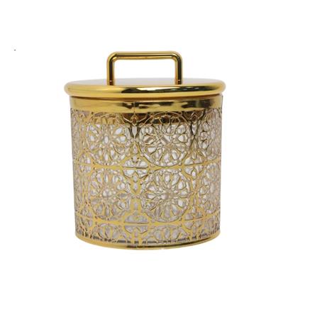 COSSY ARYLIC CANISTER GOLD WITH LID  1778G-S