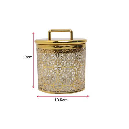 COSSY ARYLIC CANISTER GOLD WITH LID  1778G-S