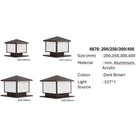 PRE-ORDER BRIGHT OBJECTIVES GATE LAMP 8870 400MM E27 DARK BROWN