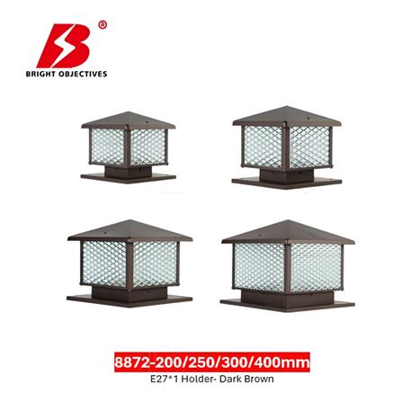 PRE-ORDER BRIGHT OBJECTIVES GATE LAMP 8872 200MM E27 DARK BROWN