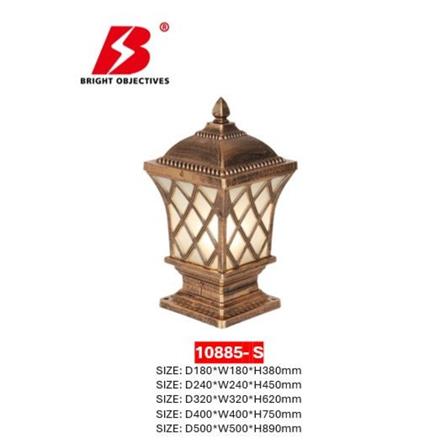 PRE-ORDER BRIGHT OBJECTIVES GATE LAMP 10885/S 180MM E27 ANTIQUE BRASS GOLD