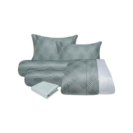 BEDDING SET 5FT 6PCS HOME LIVING STYLE JUNIPER GREEN [EXCLUSIVE FROM HOMEPRO THAILAND]