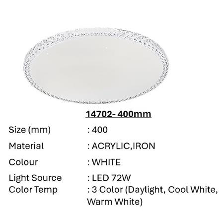 BRIGHT OBJECTIVES CEILING LAMP LED 14702-400 3C 72 WATT 40CM WHITE