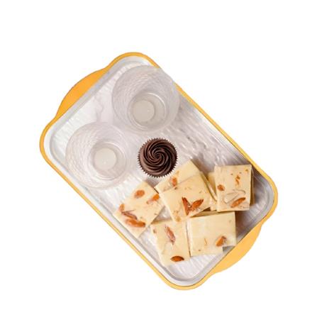COSSY RECTANGULAR TRAY WITH GOLD RIM 40CM X 25CM 2881-L TRAY