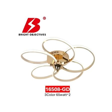 BRIGHT OBJECTIVES CEILING LAMP LED 16508-GD 3C 65 WATT x 2 GOLD WITH REMOTE CONTROL