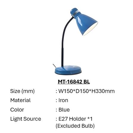 BRIGHT OBJECTIVES DESK LAMP MT-16842 BL E27 BLUE