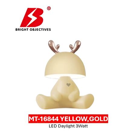 BRIGHT OBJECTIVES DESK LAMP LED MT-16844 3 WATT 6000K(DAYLIGHT) YELLOW