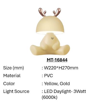 BRIGHT OBJECTIVES DESK LAMP LED MT-16844 3 WATT 6000K(DAYLIGHT) YELLOW