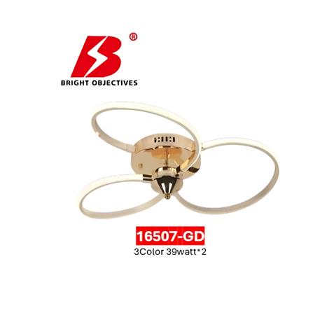 BRIGHT OBJECTIVES CEILING LAMP LED 16507-GD 3C 39 WATT x 2 GOLD WITH REMOTE CONTROL