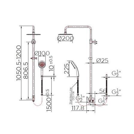 SHOWER COLUMN SET KARAT FAUCET KRS-032-780-63 CHROME [EXCLUSIVE FROM HOMEPRO THAILAND]