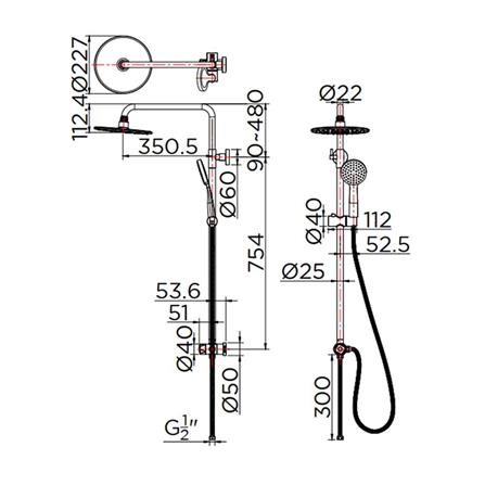 RAIN SHOWER SET KARAT FAUCET KRS-012-781-55 BLACK [EXCLUSIVE FROM HOMEPRO THAILAND]