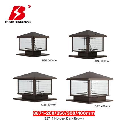 PRE-ORDER BRIGHT OBJECTIVES GATE LAMP 8871 250MM E27 DARK BROWN