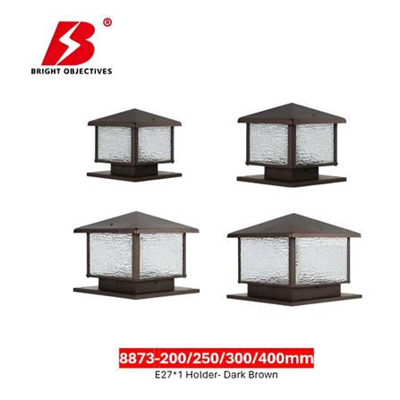 BRIGHT OBJECTIVES GATE LAMP 8873 400MM E27 DARK BROWN