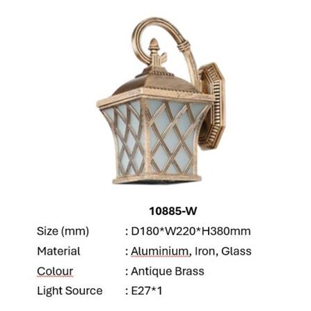PRE-ORDER BRIGHT OBJECTIVES WALL OUTDOOR 10885/W 380MM E27 ANTIQUE BRASS