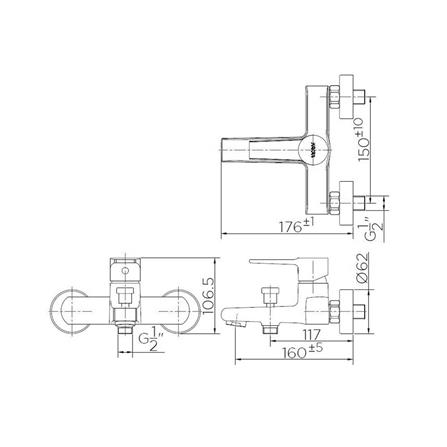 BATH MIXER KARAT FAUCET KF-18-720-50 CHROME [EXCLUSIVE FROM HOMEPRO THAILAND]