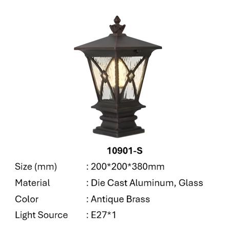 PRE-ORDER BRIGHT OBJECTIVES GATE LAMP 10901/S 380MM E27 ANTIQUE BRASS