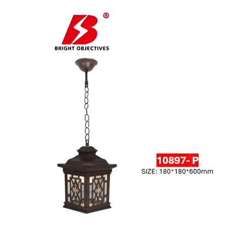 PRE-ORDER BRIGHT OBJECTIVES PENDANT OUTDOOR LAMP10897/P 600MM E27 GOLD BROWN