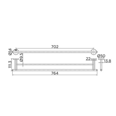 TOWEL BAR KARAT FAUCET KB-09-615-50 CHROME [EXCLUSIVE FROM HOMEPRO THAILAND]
