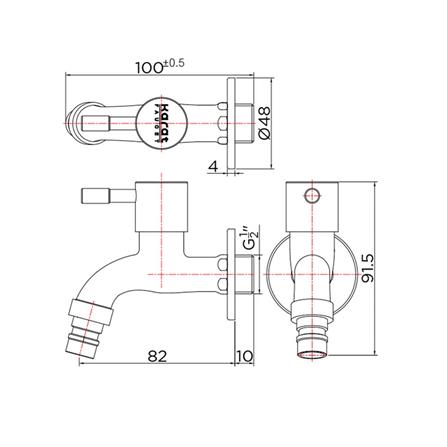 1-WAY WALL FAUCET KARAT FAUCET KF-79-401-63 SILVER [EXCLUSIVE FROM HOMEPRO THAILAND]
