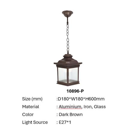 PRE-ORDER BRIGHT OBJECTIVES PENDANT OUTDOOR LAMP10896/P 600MM E27 DARK BROWN