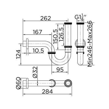 P-TRAP DRAIN FOR LAVATORY KARAT FAUCET KA-01-123-50 26CM [EXCLUSIVE FROM HOMEPRO THAILAND]
