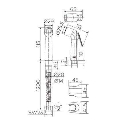 RINSING SPRAY SET KARAT FAUCET KA-09-311-50 CHROME [EXCLUSIVE FROM HOMEPRO THAILAND]
