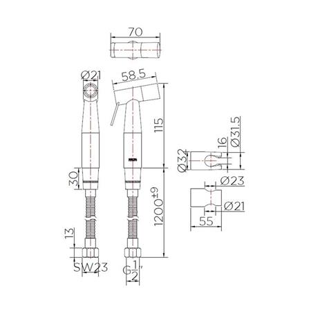 RINSING SPRAY HEAD KARAT FAUCET KA-04-361-63 STAINLESS STEEL [EXCLUSIVE FROM HOMEPRO THAILAND]
