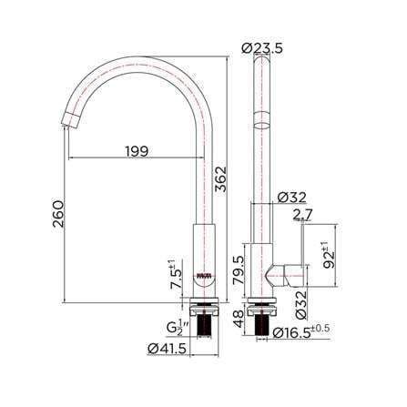 SINK FAUCET KARAT FAUCET KF-49-911-63 SILVER [EXCLUSIVE FROM HOMEPRO THAILAND]