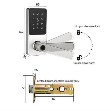 ABS LEVER HANDLE DIGITAL LOCK HM 2 - WHITE