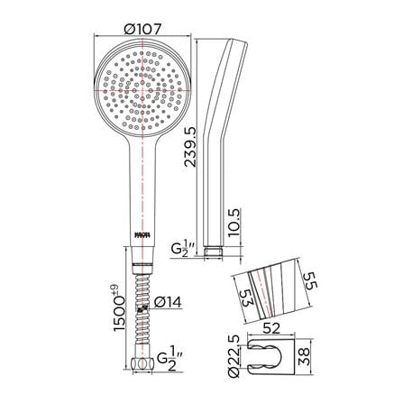 HAND SHOWER SET 1-FUNCTION KARAT FAUCET KS-34-231-11 [EXCLUSIVE FROM HOMEPRO THAILAND]