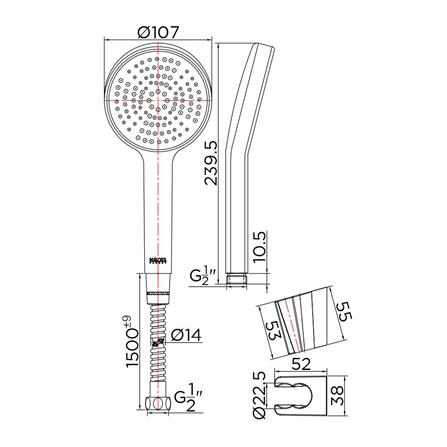 HAND SHOWER SET 1-FUNCTION KARAT FAUCET KS-36-231-50 [EXCLUSIVE FROM HOMEPRO THAILAND]