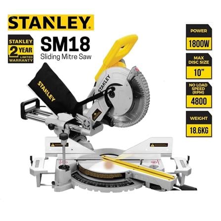STANLEY 1800W SLIDING MITER SAW 10" SM18-B1