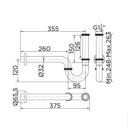 P-TRAP DRAIN FOR LAVATORY KARAT FAUCET KA-01-123-50 35CM [EXCLUSIVE FROM HOMEPRO THAILAND]