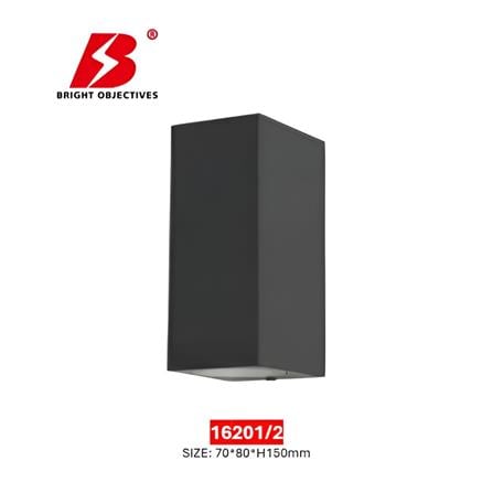 BRIGHT OBJECTIVES WALL OUTDOOR 16201/2 GU10 15CM BLACK