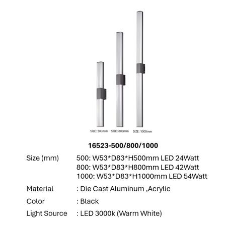 PRE-ORDER BRIGHT OBJECTIVES WALL OUTDOOR LED 16523 54W 1000MM BLACK