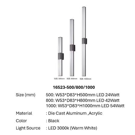 PRE-ORDER BRIGHT OBJECTIVES WALL OUTDOOR LED 16523 42W 800MM BLACK