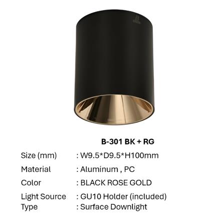 PRE-ORDER BRIGHT OBJECTIVES SURFACE EYEBALL B301 GU10 BLACK ROSE GOLD