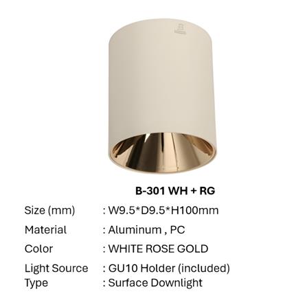 PRE-ORDER BRIGHT OBJECTIVES SURFACE EYEBALL B301 GU10 WHITE ROSE GOLD