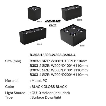 PRE-ORDER BRIGHT OBJECTIVES SURFACE EYEBALL B303-1 GU10 BLACK GLOSS BLACK