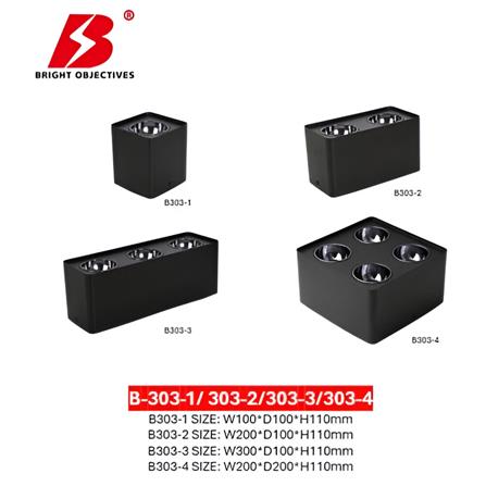 PRE-ORDER BRIGHT OBJECTIVES SURFACE EYEBALL B303-3 GU10 BLACK GLOSS BLACK