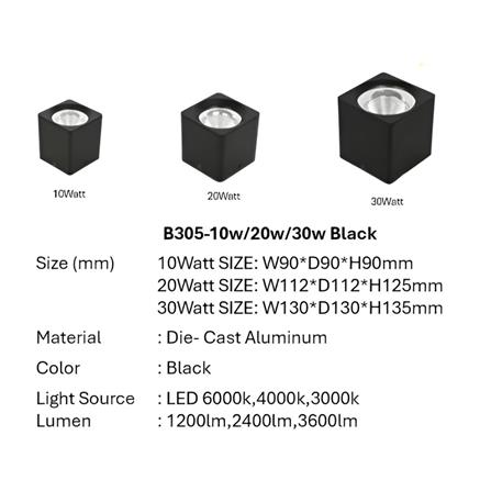 PRE-ORDER BRIGHT OBJECTIVES SURFACE EYEBALL LED B-305-10W 6500K BLACK