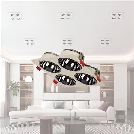 PRE-ORDER BRIGHT OBJECTIVES  EYEBALL B307-4 GU10 WHITE GLOSS BLACK