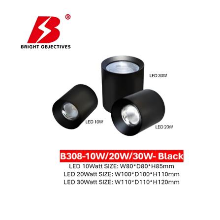 PRE-ORDER BRIGHT OBJECTIVES SURFACE EYEBALL LED B-308-10W 3000K BLACK